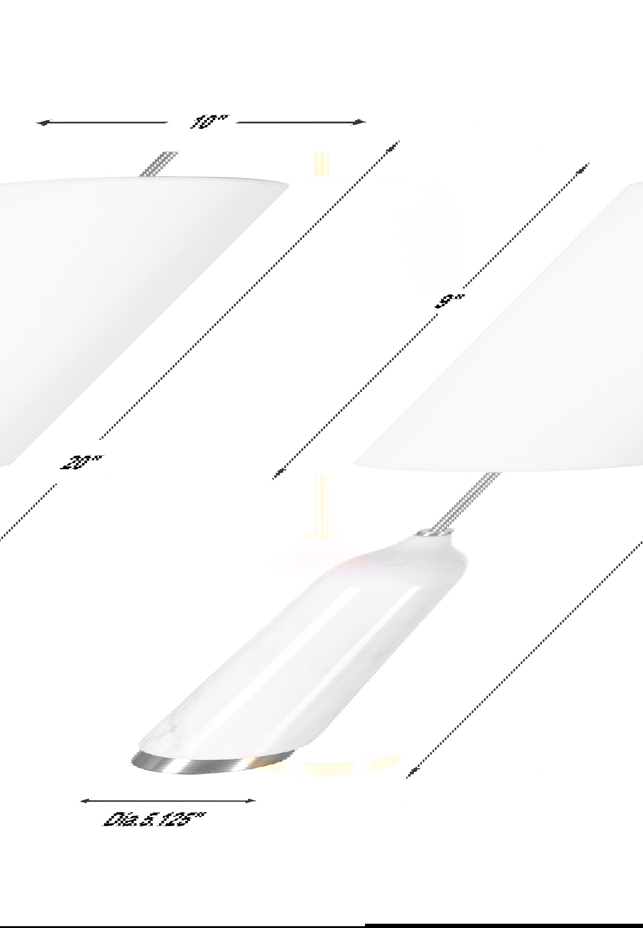 Eloise White Marble Table Lamp, by Uttermost, 10" width x 20" height x 10" depth View 3