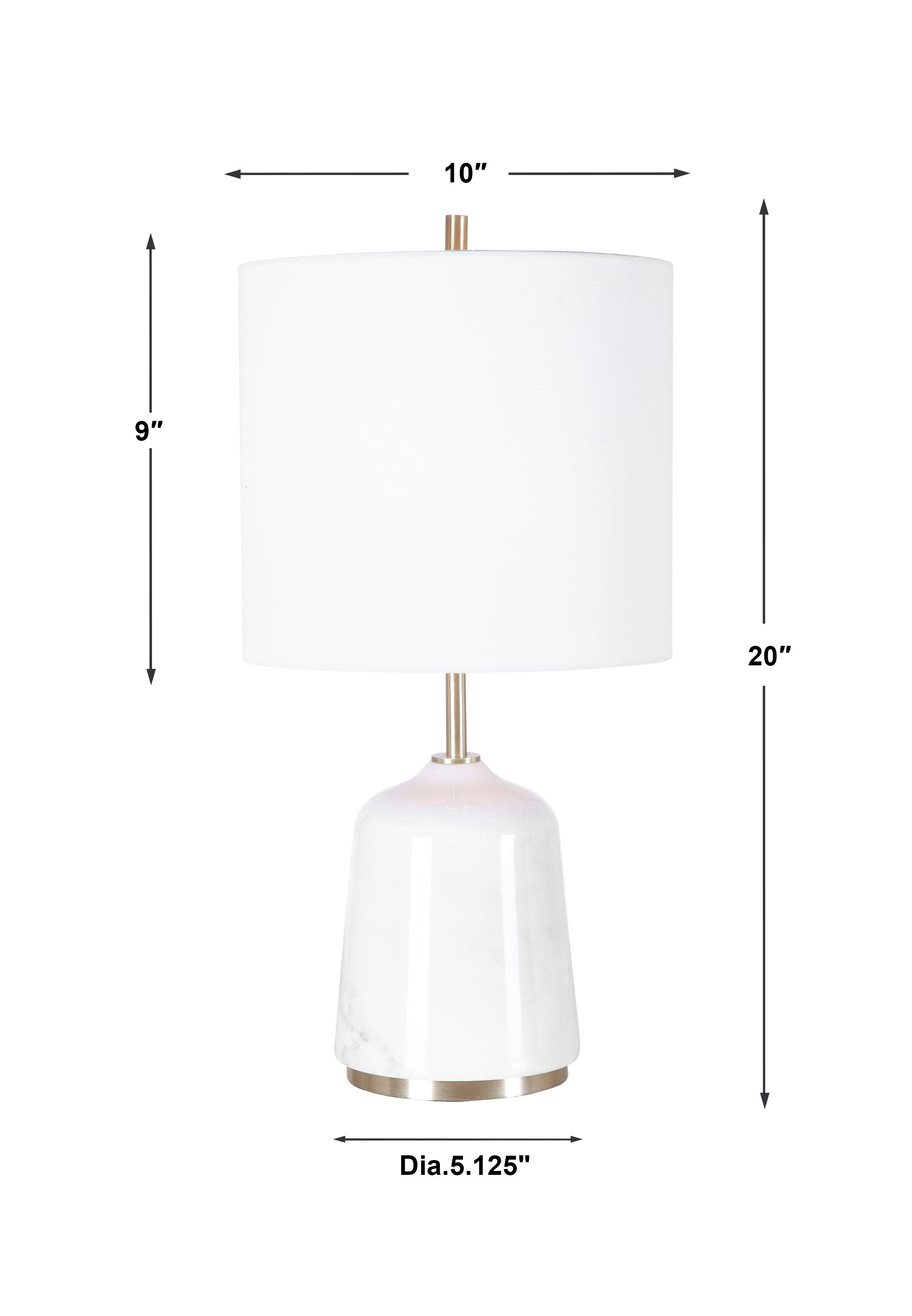 Eloise White Marble Table Lamp large image 