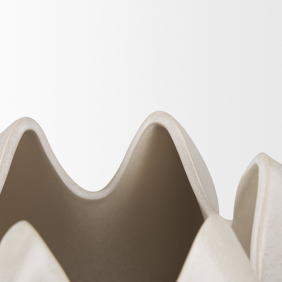 Ulrich Sculptural Cream Glazed Ceramic Vase, by Mercana, 13.98" length x 13.78" width x 8.86" height View 7