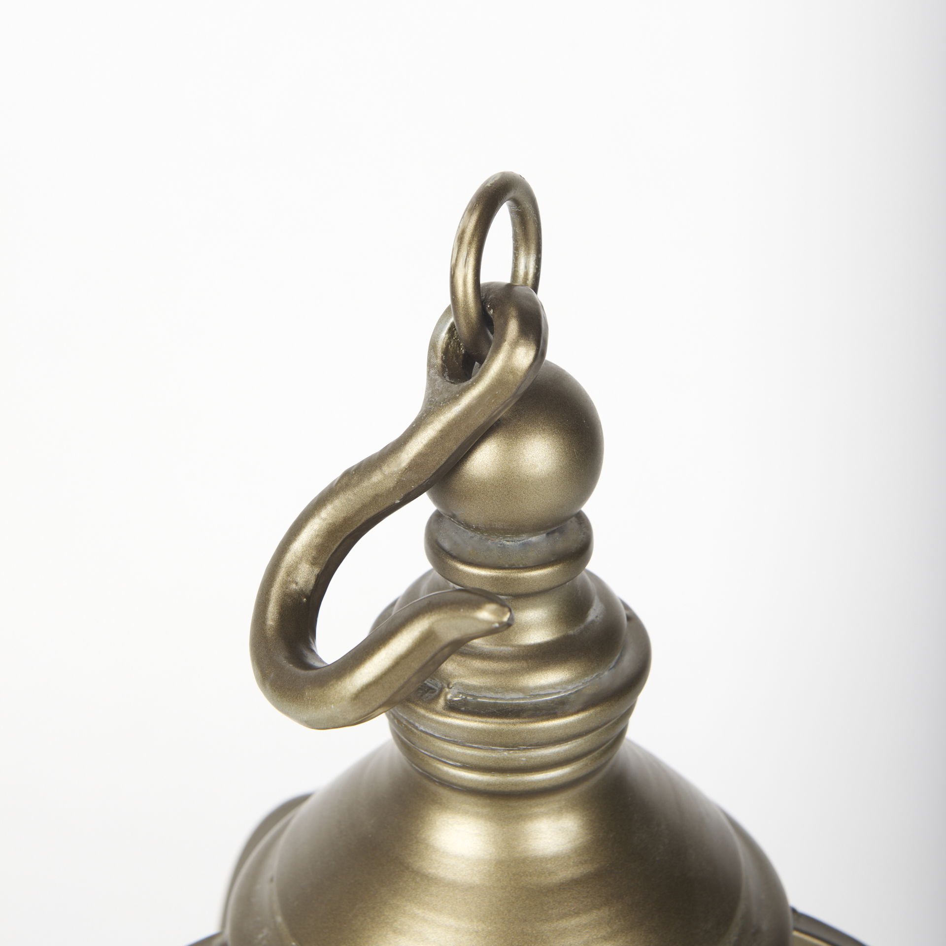 Gerson II Small Cage-Style Gold Metal Candle Holder Lantern, Lighting by Mercana, 11" length x 11" width x 34.8" height View 7