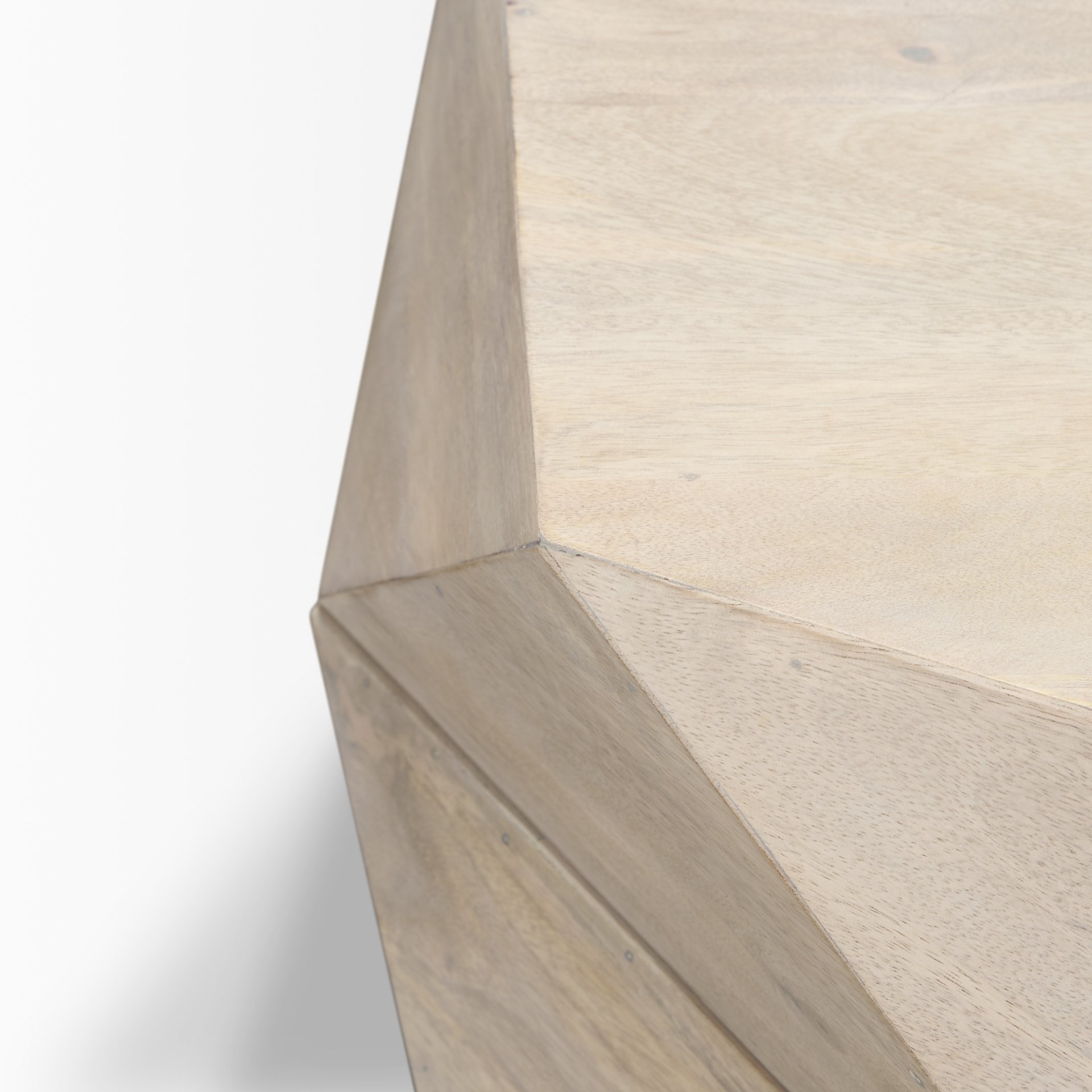 Arreto 36' Hexagonal Hinged Solid Wood Top and Base Coffee Table, by Mercana, 36" length x 36" width x 15" height View 10