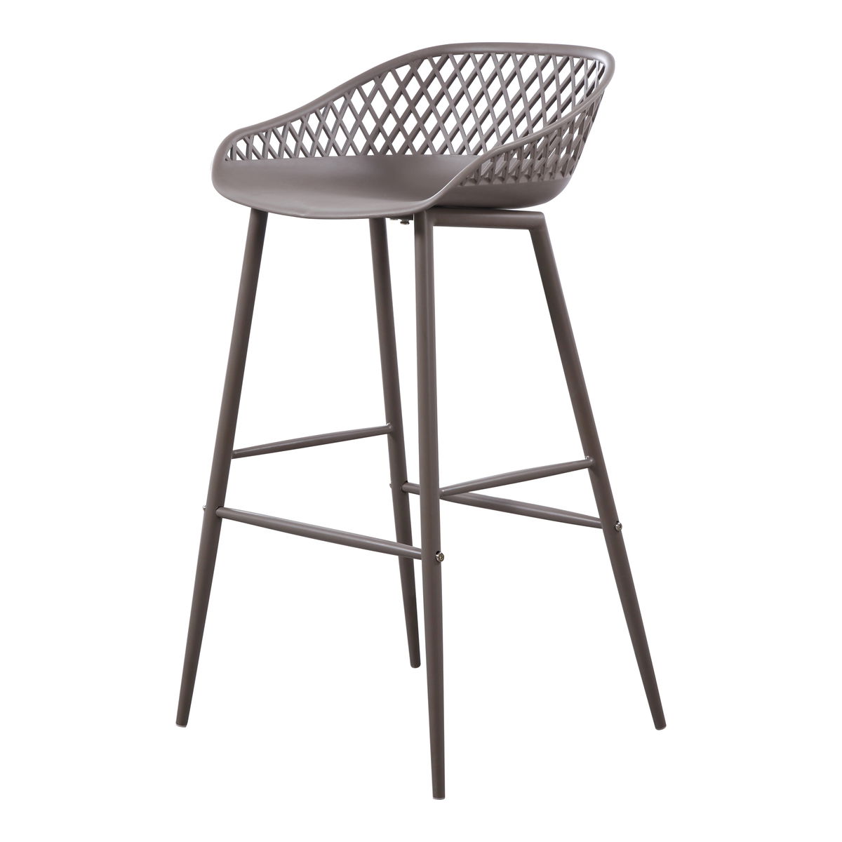 Piazza Outdoor Barstool Grey - Set Of Two, Outdoor Chair by Moe's Home, 1'7.29" width x 3'1.2" height x 1'7.68" depth View 5