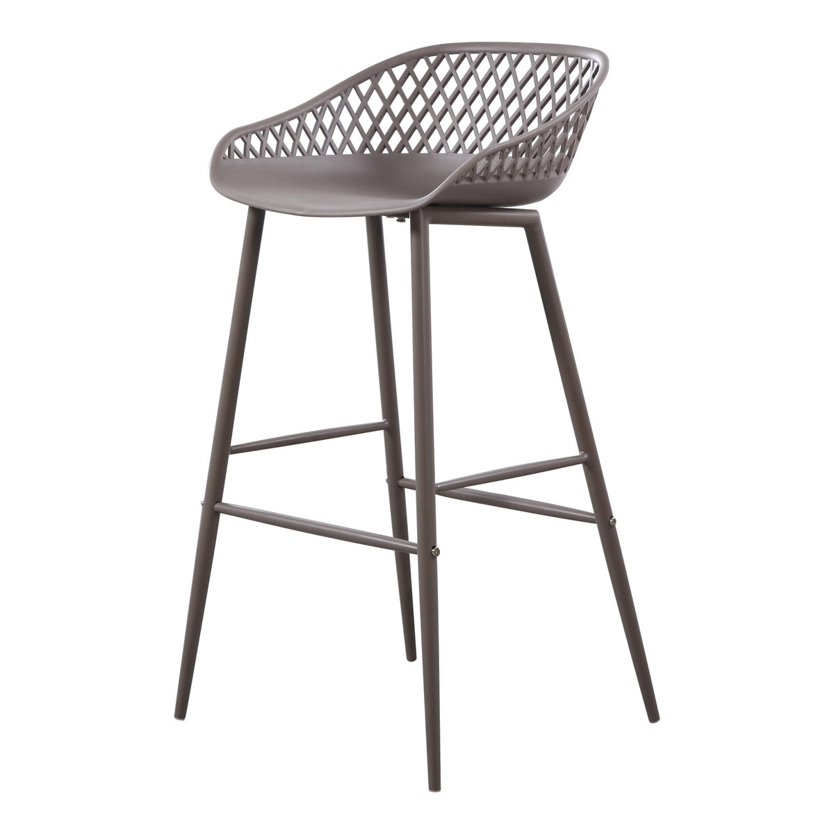 Piazza Outdoor Barstool Grey - Set Of Two, Outdoor Chair by Moe's Home, 1'7.29" width x 3'1.2" height x 1'7.68" depth View 5