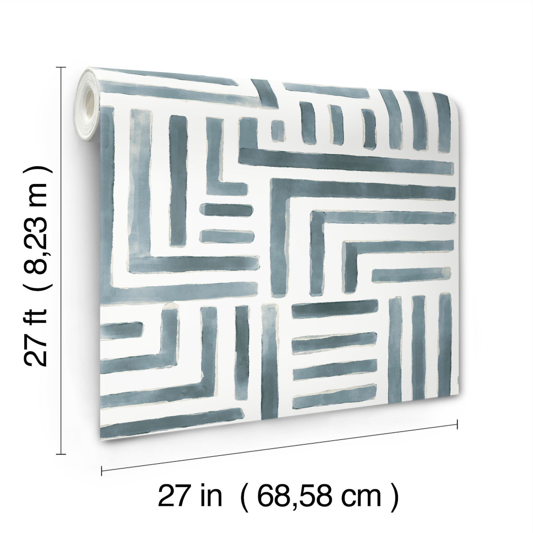 Painterly Labyrinth Aqua Wallpaper large image 