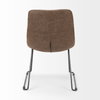 Sawyer Solid Back Dining Side Chair | Brown Faux Leather with Pipe Metal, Dining Chair by Mercana, 22.44" length x 24.8" width x 34.65" height thumbnail 5