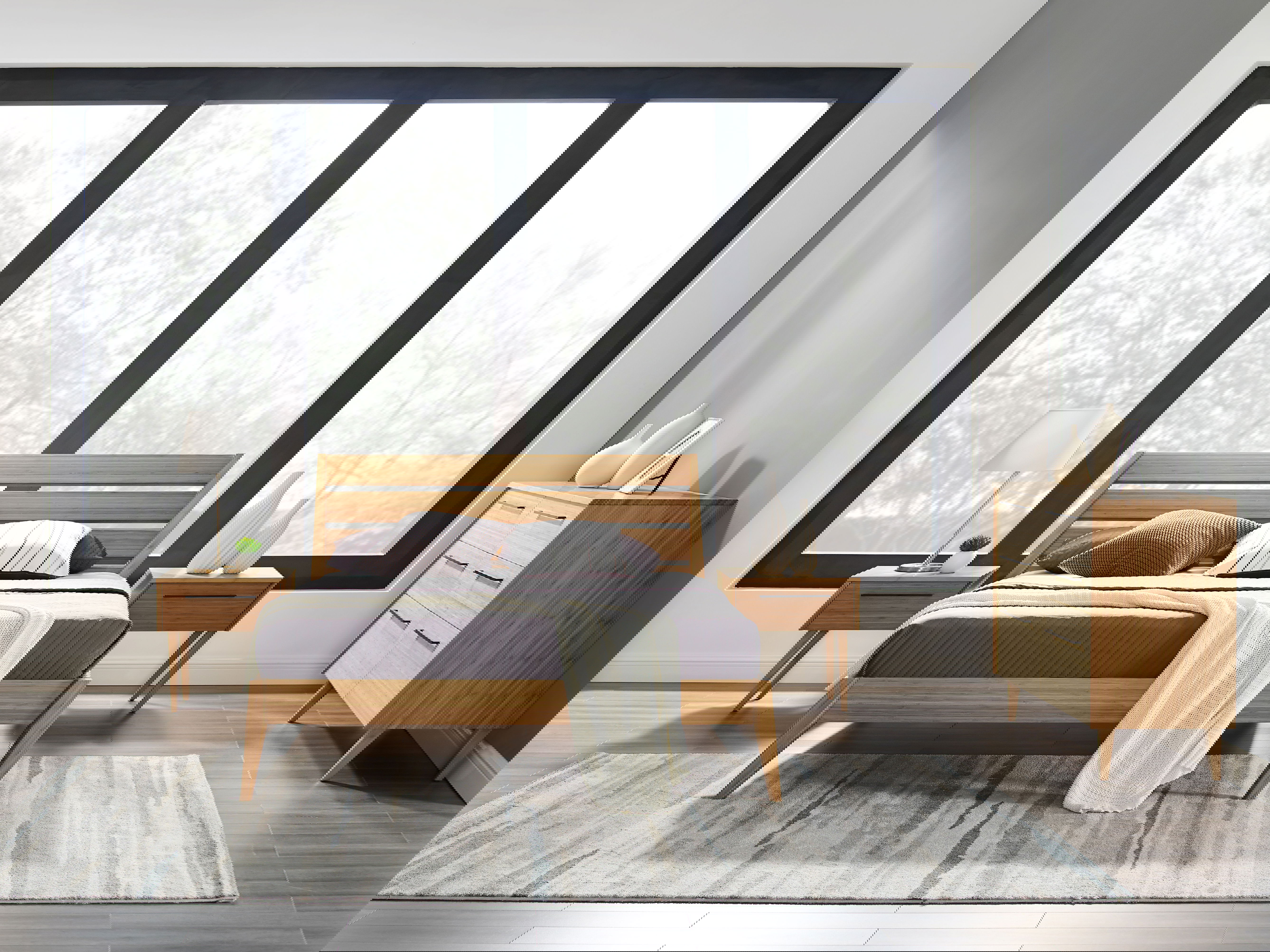 Sienna Queen Platform Bed, Caramelized, by Greenington, 85.5" length x 64.75" width x 40" height View 13