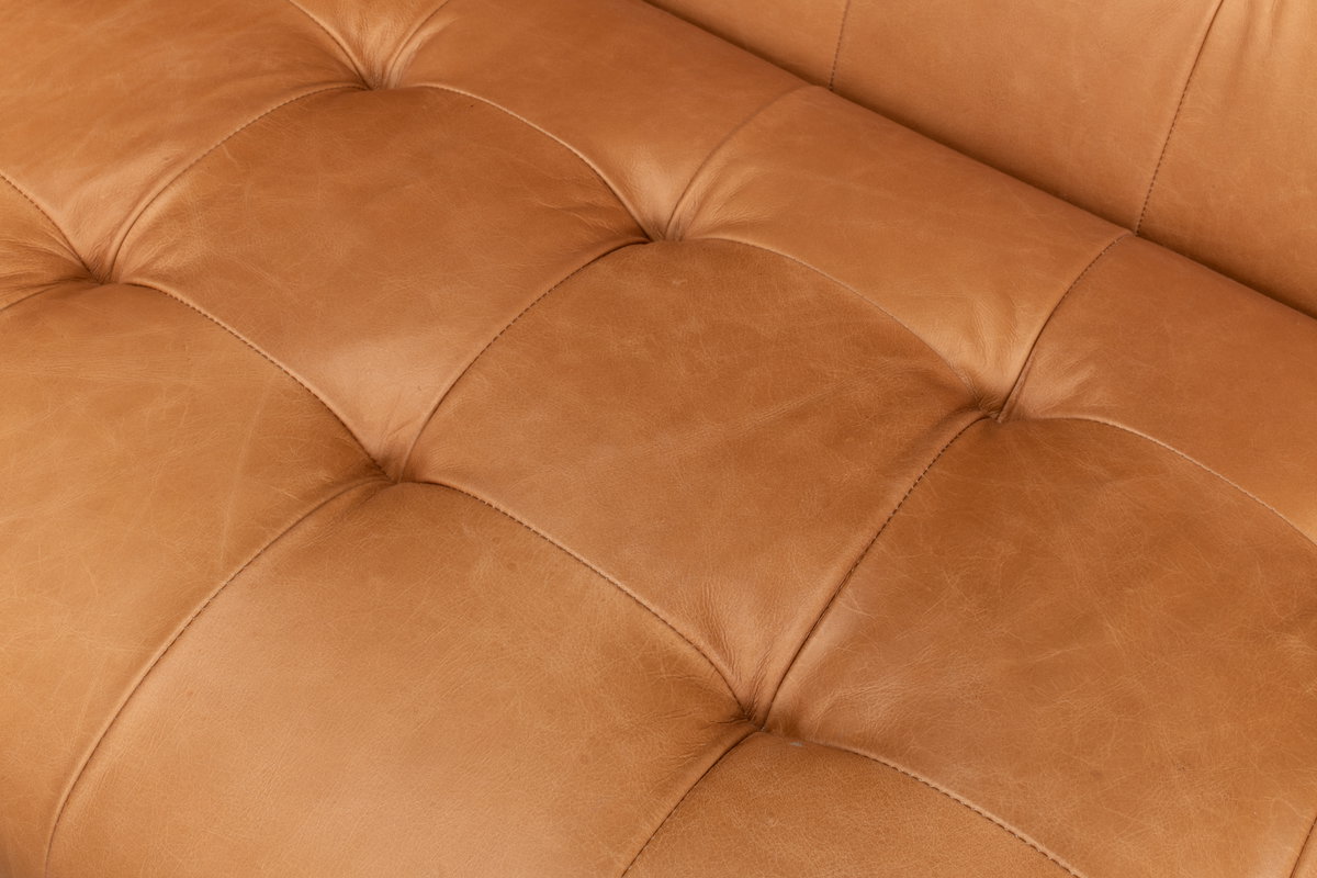 Isaac Leather Sofa, by Sarreid, 2'6" length x 6'5" width x 2'7" height View 8