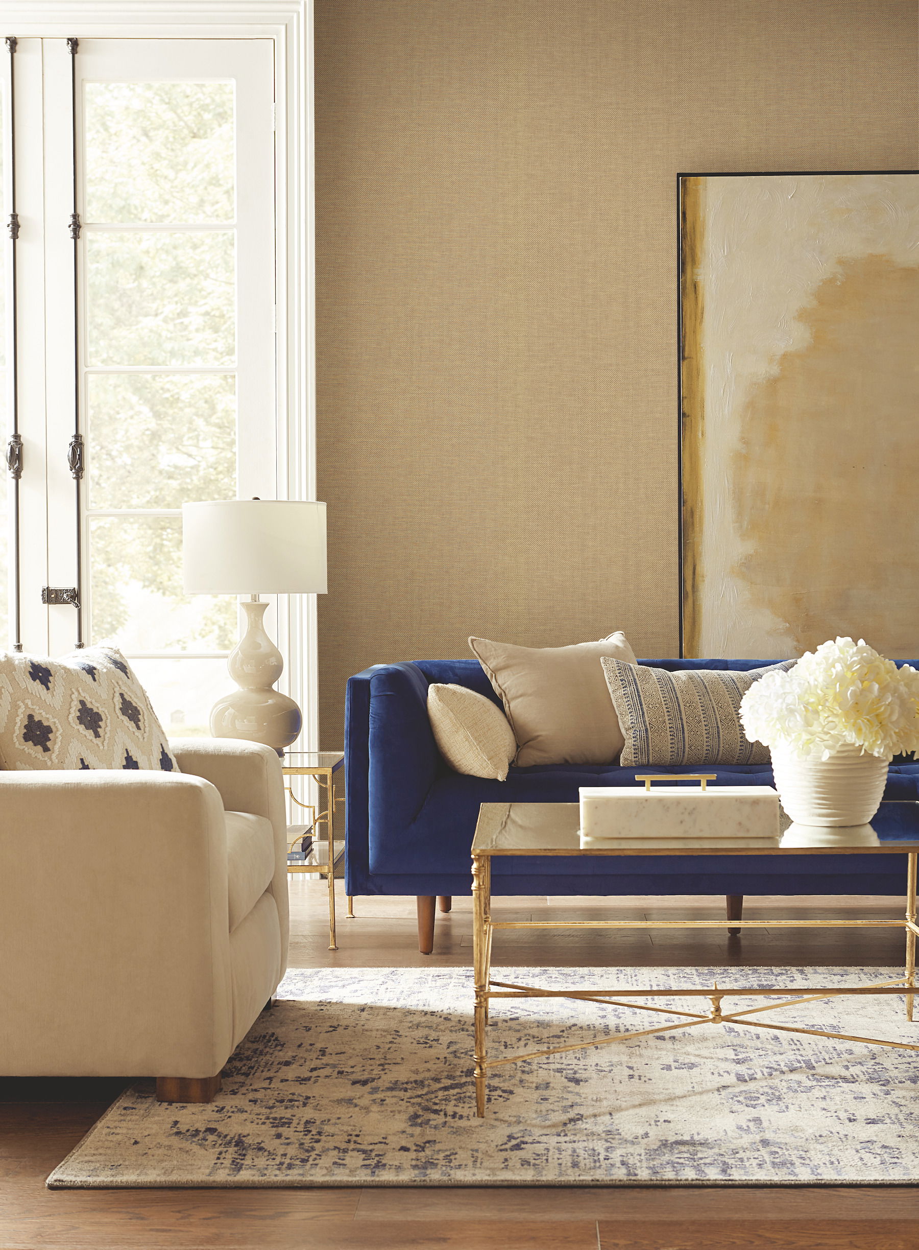 Woven Crosshatch White Wallpaper, by York Wall, 24' length x 3' width x 0.02" depth View 2