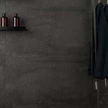Online Designer Other Acadia Charcoal Black 24x48 Limestone Look Matte Porcelain Tile