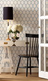 Laurel Blue & White Wallpaper thumbnail 1