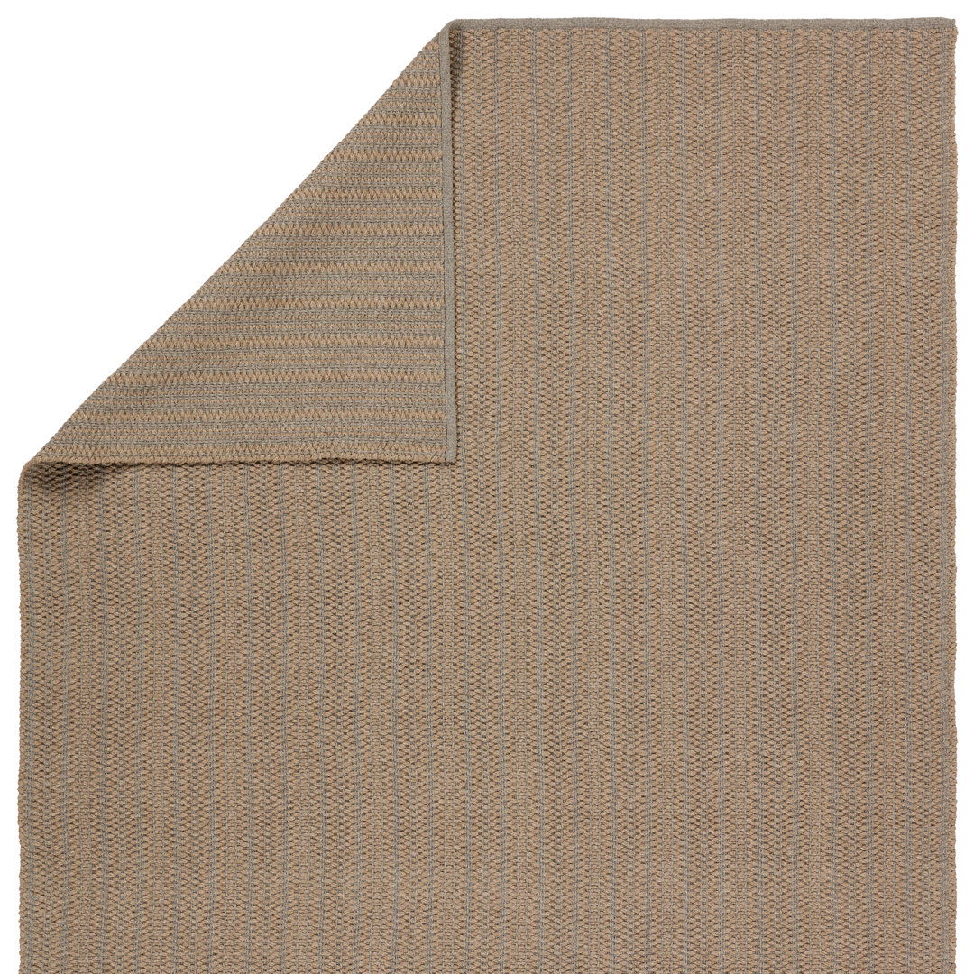 Elmas Handmade Indoor/Outdoor Striped Tan/Gray Area Rug (4'X6') large image 