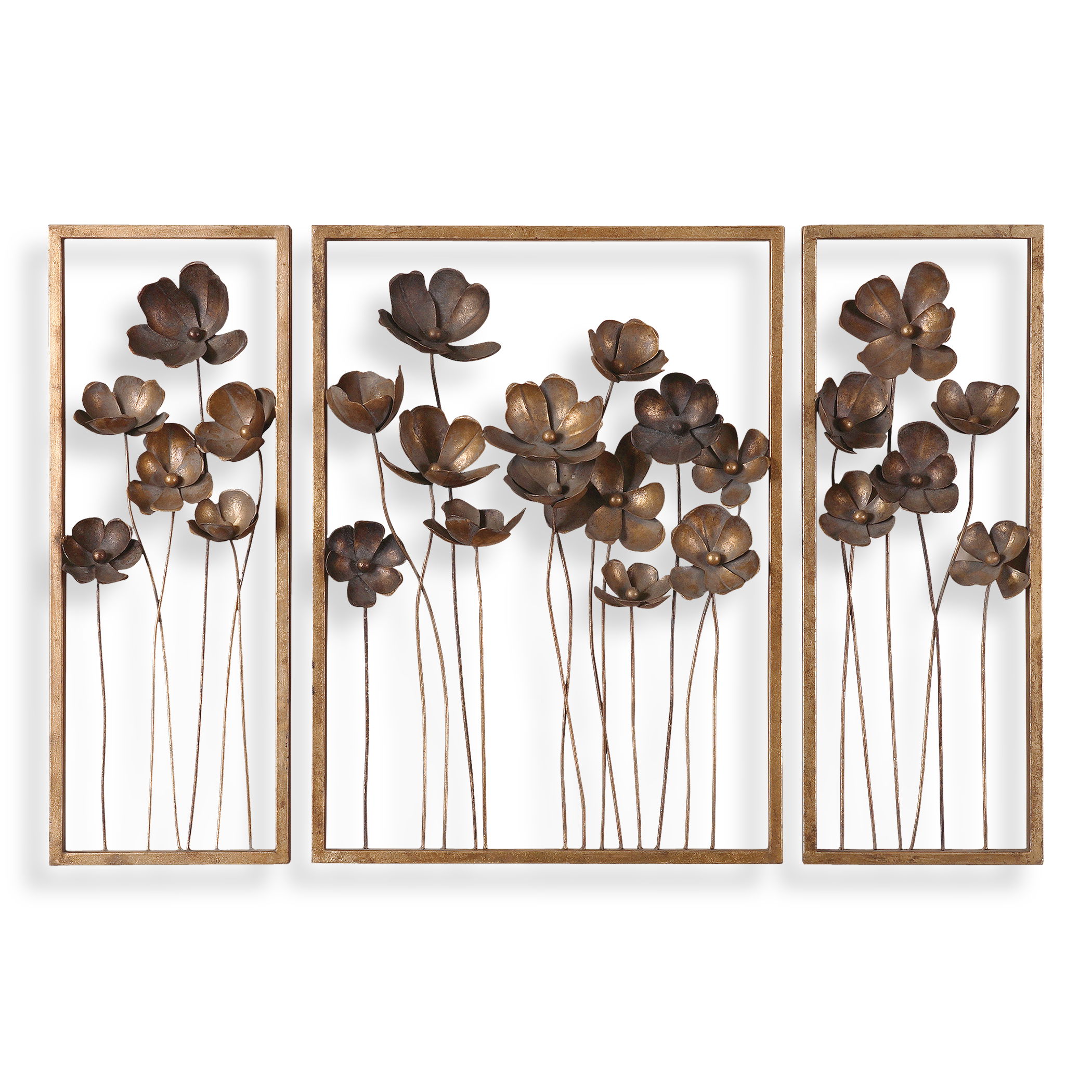 Metal Tulips Wall Art Set/3 large image 