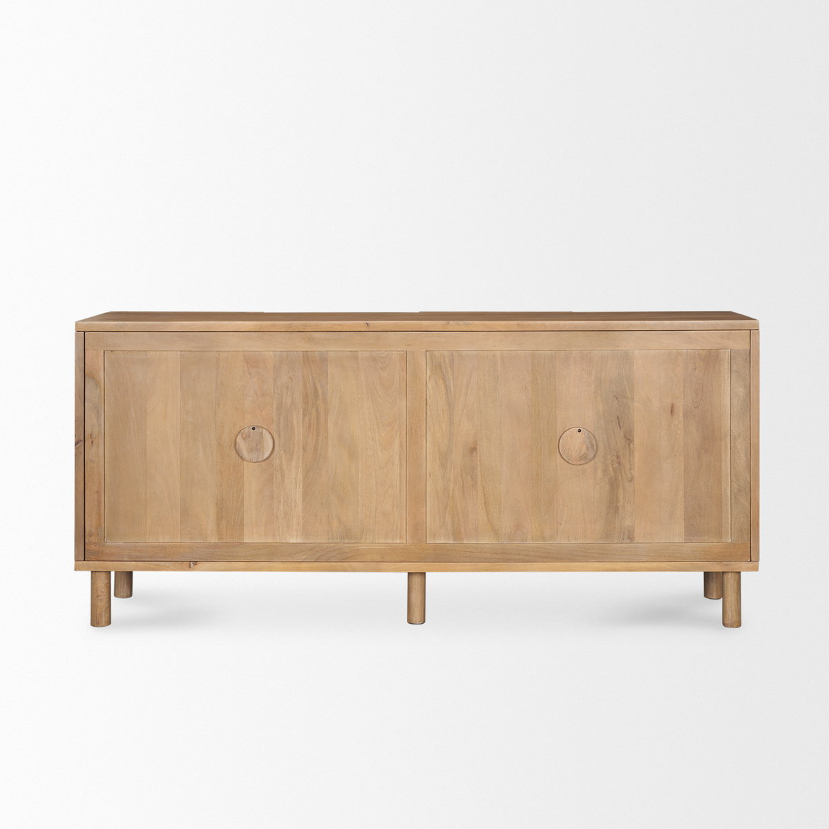 Heera Light Brown Diamond with Shelf Motif Sideboard, Sideboards & Buffet by Mercana, 71" length x 16.25" width x 32" height View 6