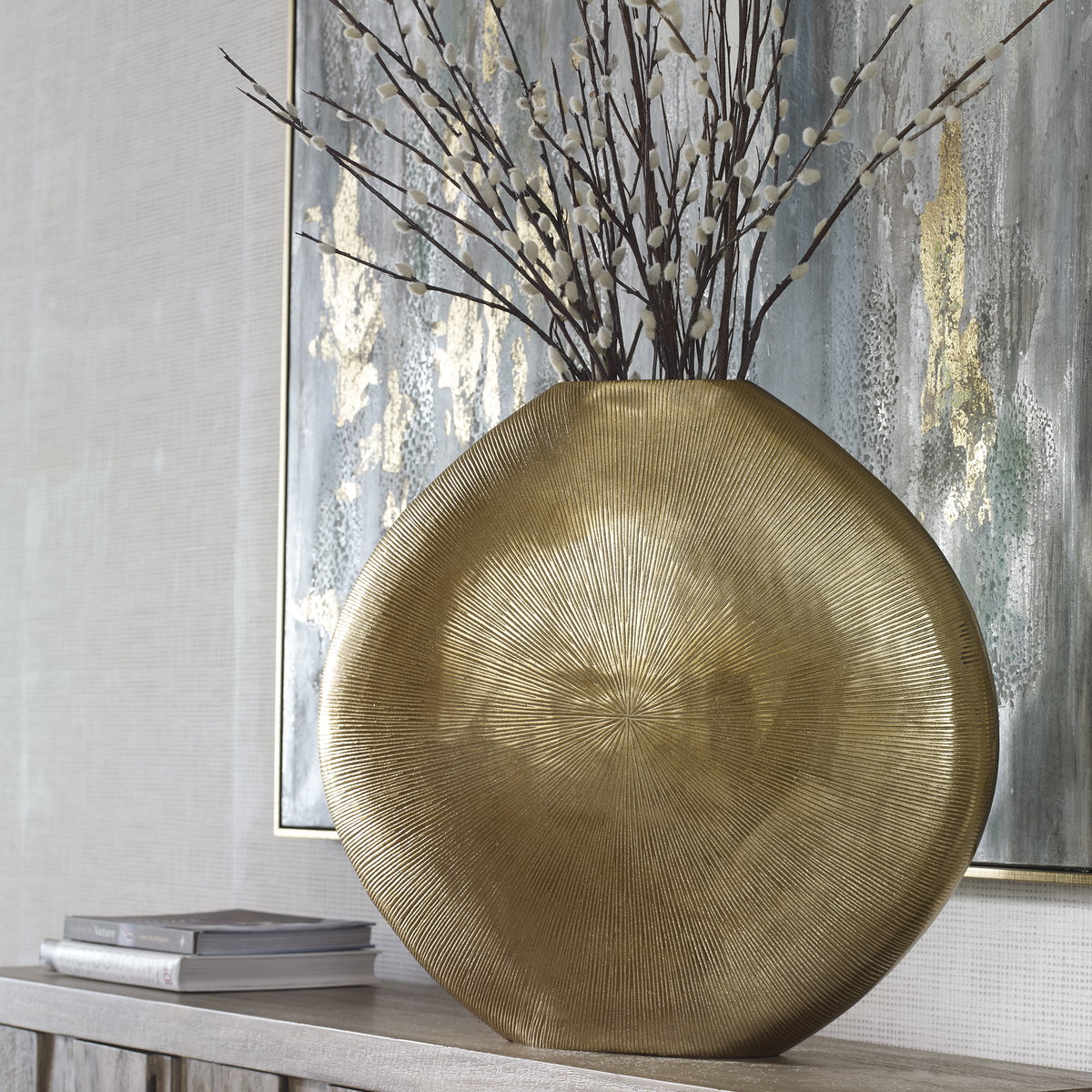 Gretchen Gold Vase, by Uttermost, 23" width x 22" height x 4" depth View 6