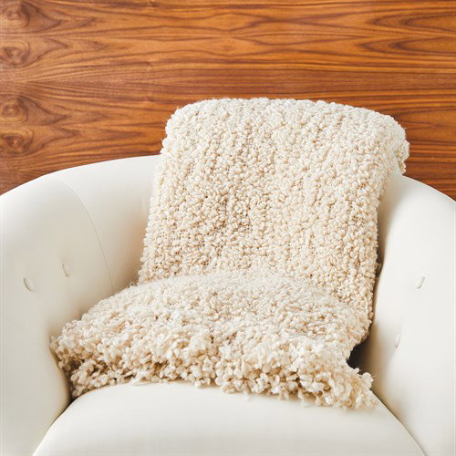 Textured Boucle ThrowNatural, by Global Views, 5'10" length x 5' width View 3