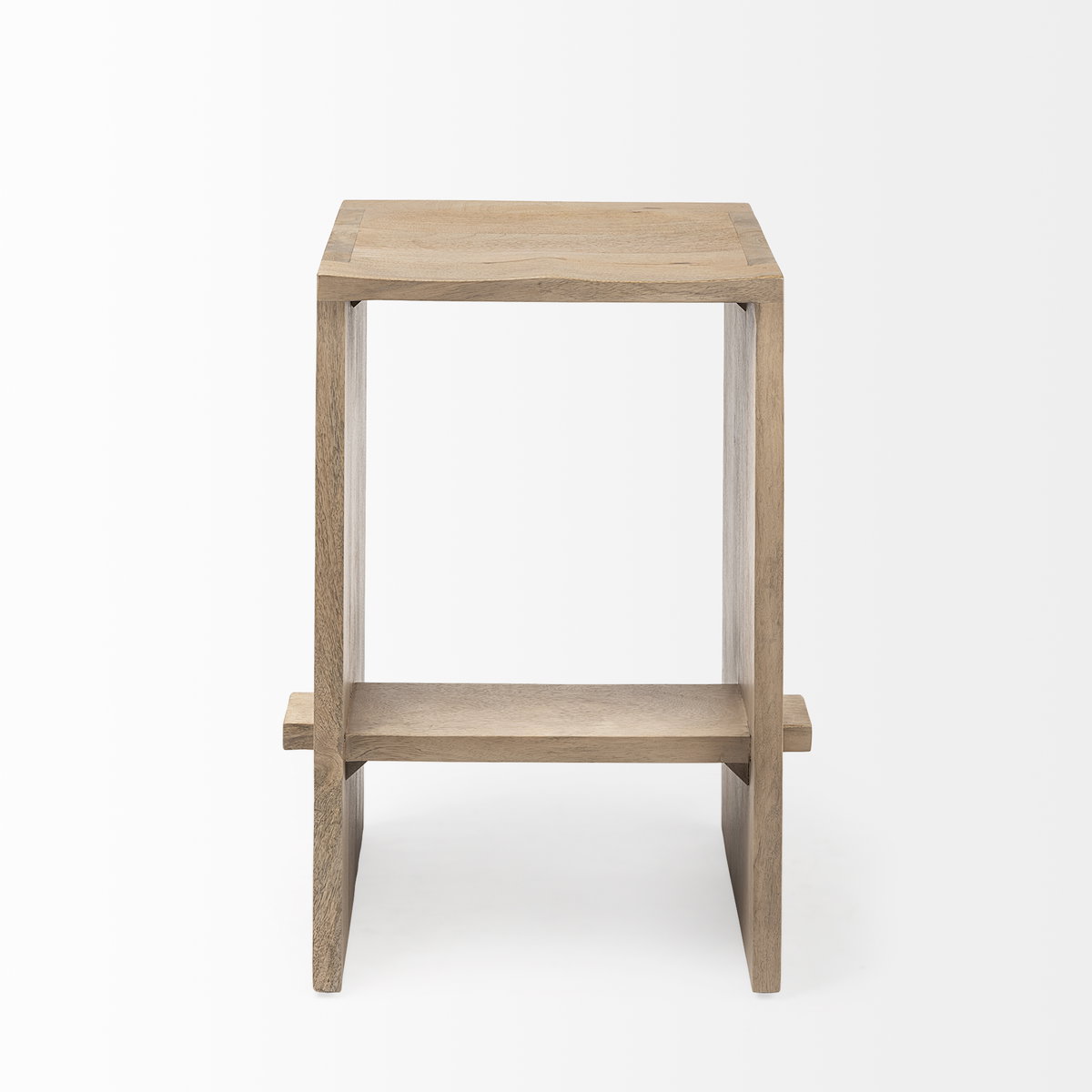 Aida Backless 26in Seat Counter Stool | Light Brown, Counter & Bar Stool by Mercana, 18.5" length x 14" width x 26" height View 6