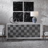 Checkerboard 4 Door Gray Cabinet thumbnail 1