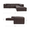 Form Dream Modular Sectional Espresso Brown, Sectional Sofa by Moe's Home, 112" width x 26" height x 102.5" depth thumbnail 7