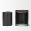 Varden Matte Black Metal with Dark Brown Wood Top Nesting Accent Tables thumbnail 4