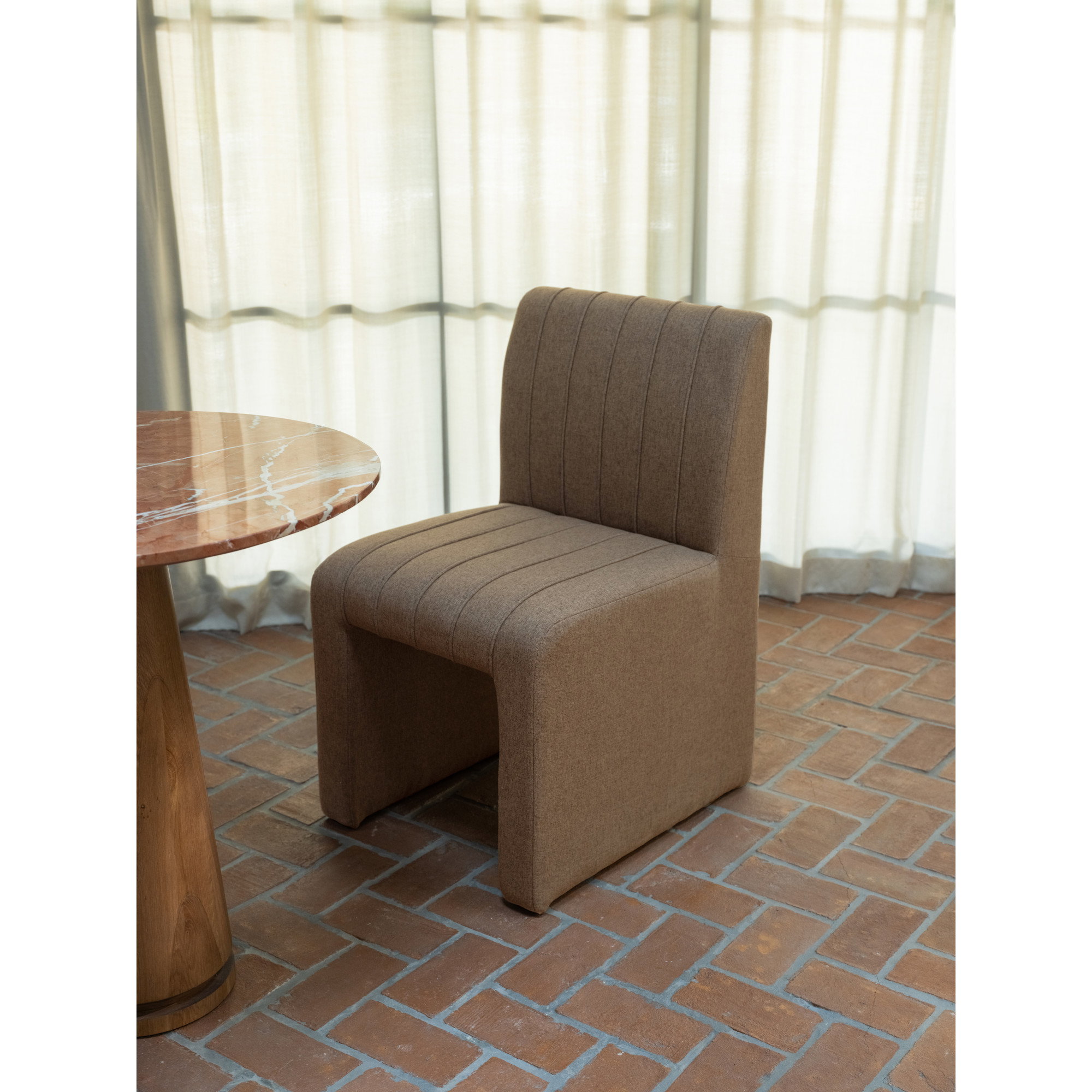 Sally Dining Chair Light Brown, by Moe's Home, 20.1" width x 33.9" height x 24.2" depth View 7