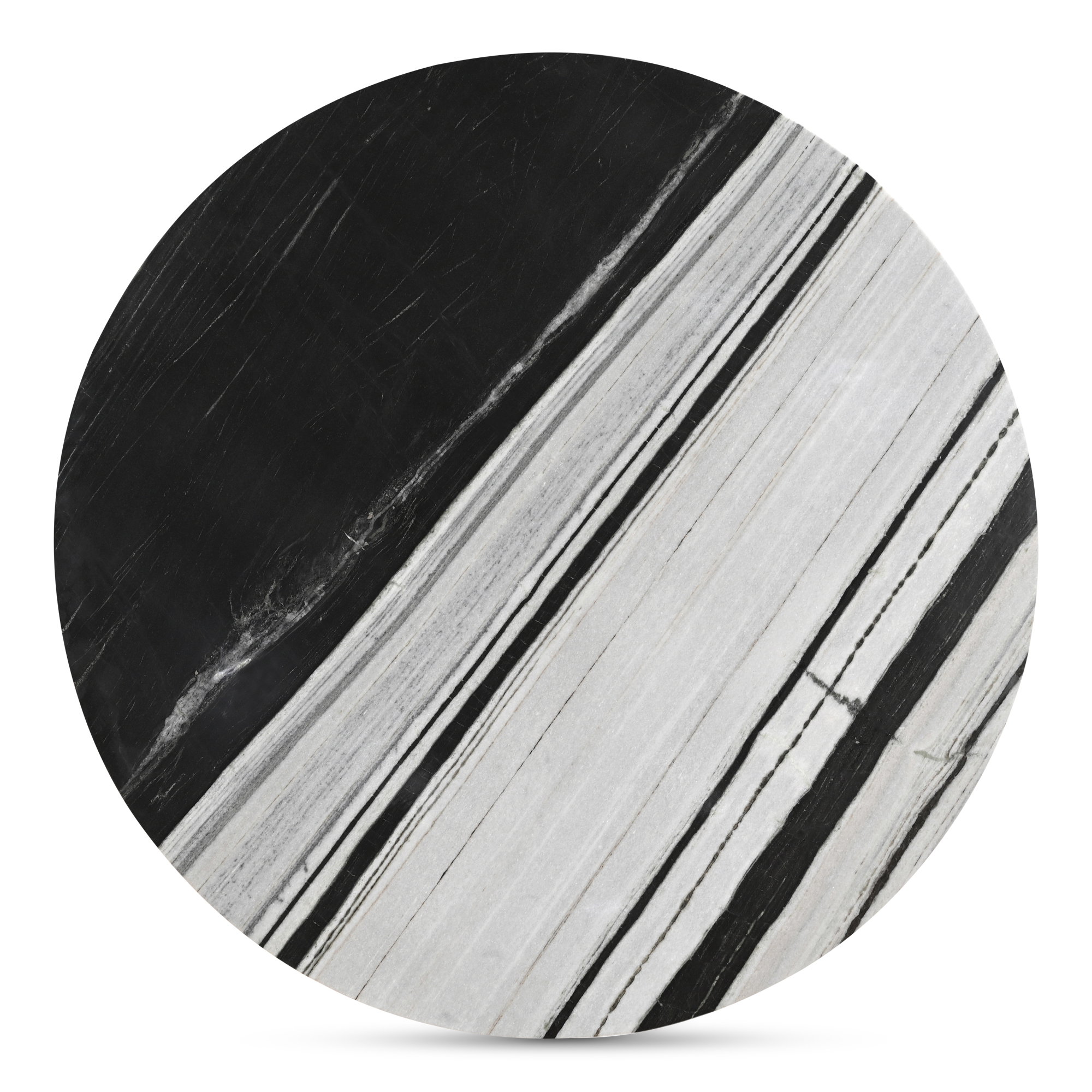 Celia Round Dining Table Panda Marble, by Moe's Home, 48" width x 30" height x 48" depth View 4