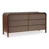 Rye 6 Drawer Dresser Warm Brown, by Moe's Home, 61.75" width x 30.6" height x 19.75" depth thumbnail 3