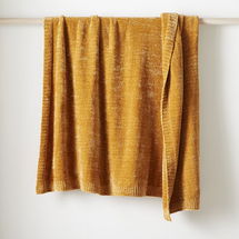 Online Designer Bathroom Luxe Chenille Throw, Golden Oak