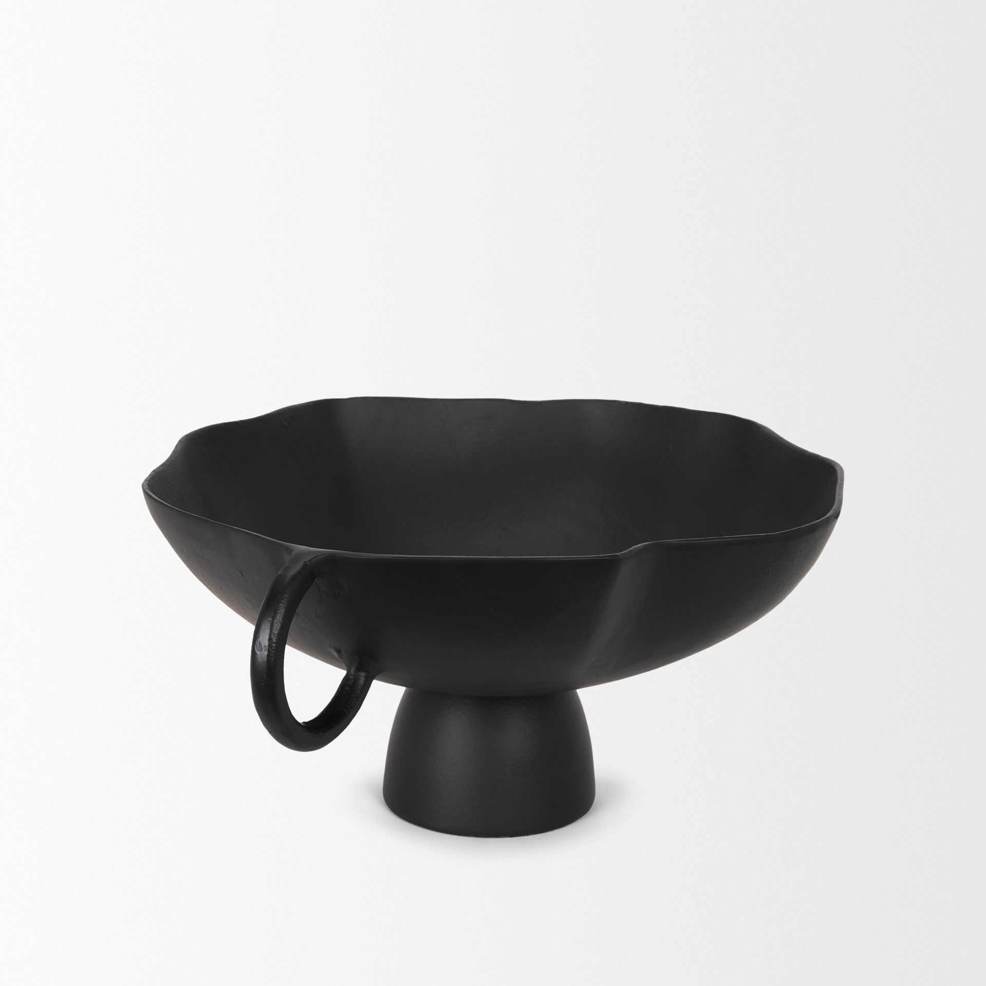 Radka Large Matte Black Metal Decorative Bowl, by Mercana, 19.69" length x 15.75" width x 8.25" height View 6