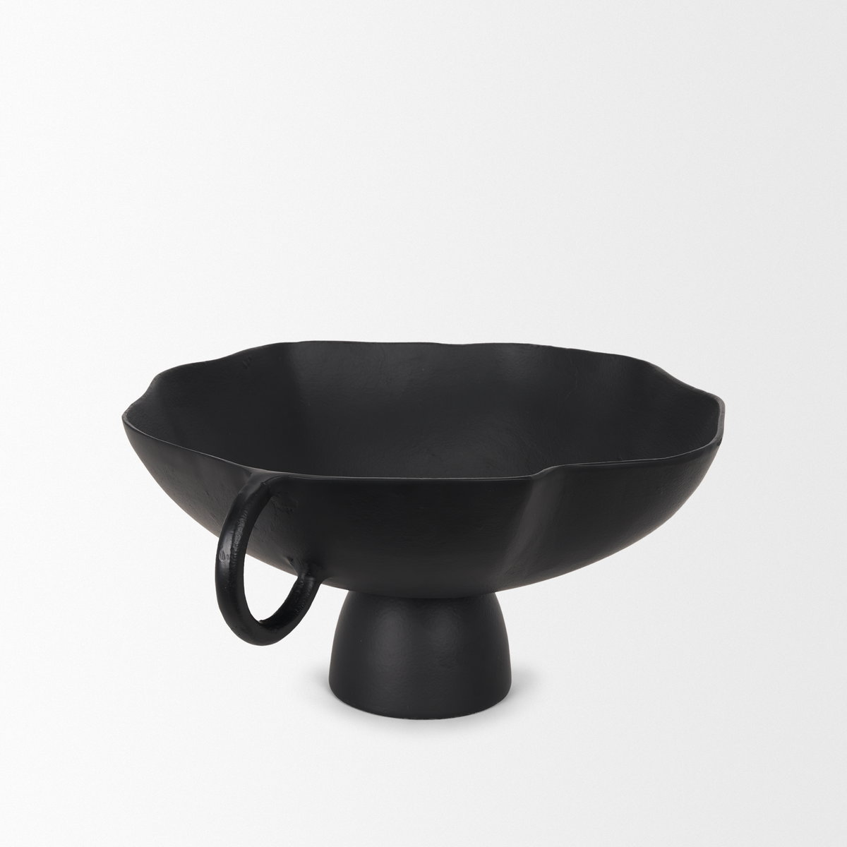 Radka Large Matte Black Metal Decorative Bowl, by Mercana, 19.69" length x 15.75" width x 8.25" height View 8
