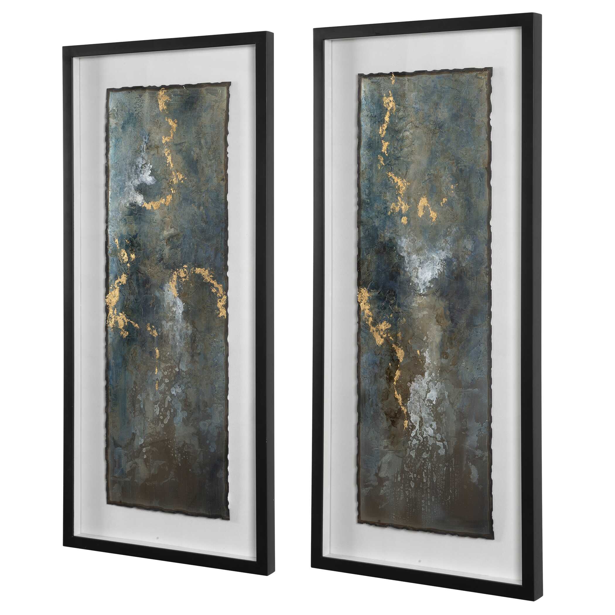 Glimmering Agate Abstract Prints Set/2, Painting by Uttermost, 19.5" width x 43.5" height x 1.5" depth View 4
