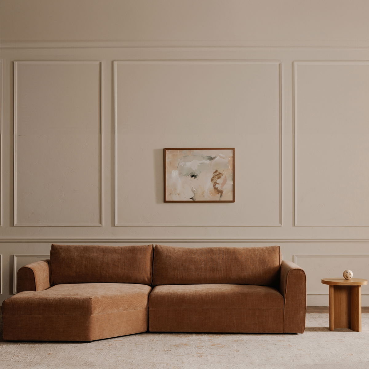 Madrid Left Sectional Heritage Pink, Sectional Sofa by Moe's Home, 112" width x 33.5" height x 65" depth View 10