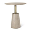 Maxwell 32' Round Pedestal Dining Table | Modern | Light Wood & Gold Metal/Light Wood | Seats 2, by Mercana, 32" length x 32" width x 36" height thumbnail 1