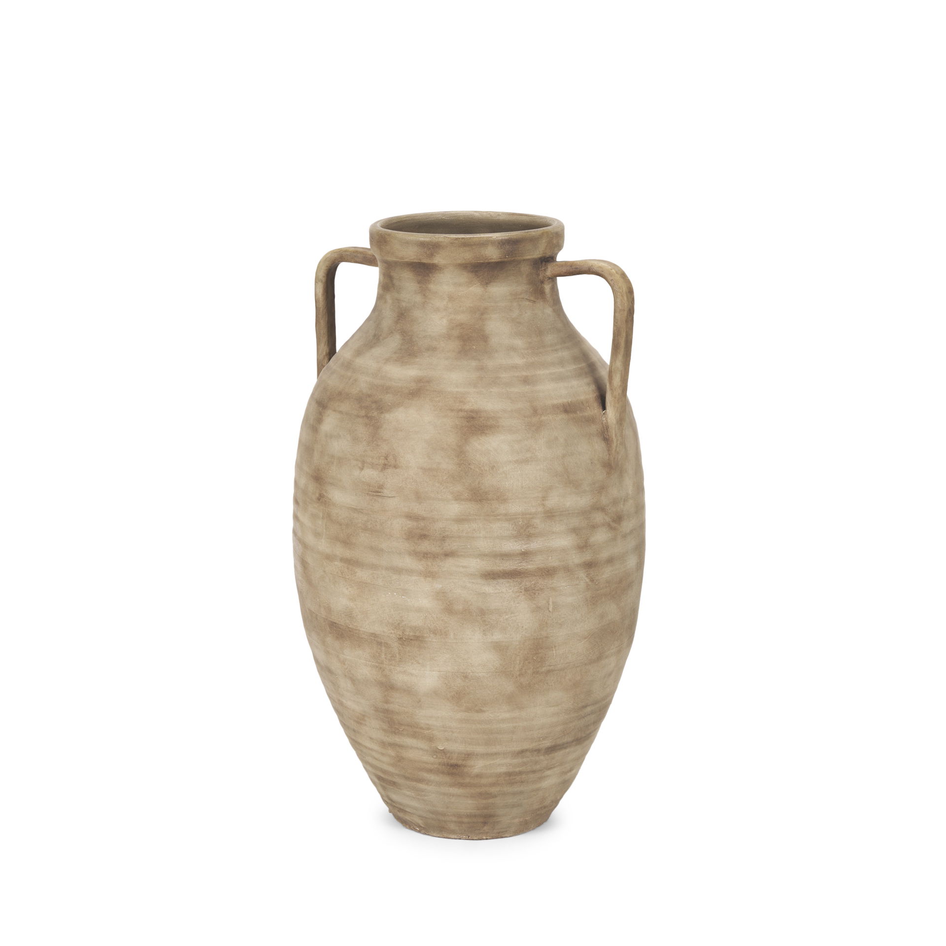 Tulsi Small Matte Earth Brown Ceramic Floor Vase large image 