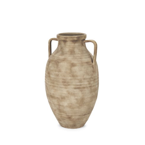 Tulsi Small Matte Earth Brown Ceramic Floor Vase