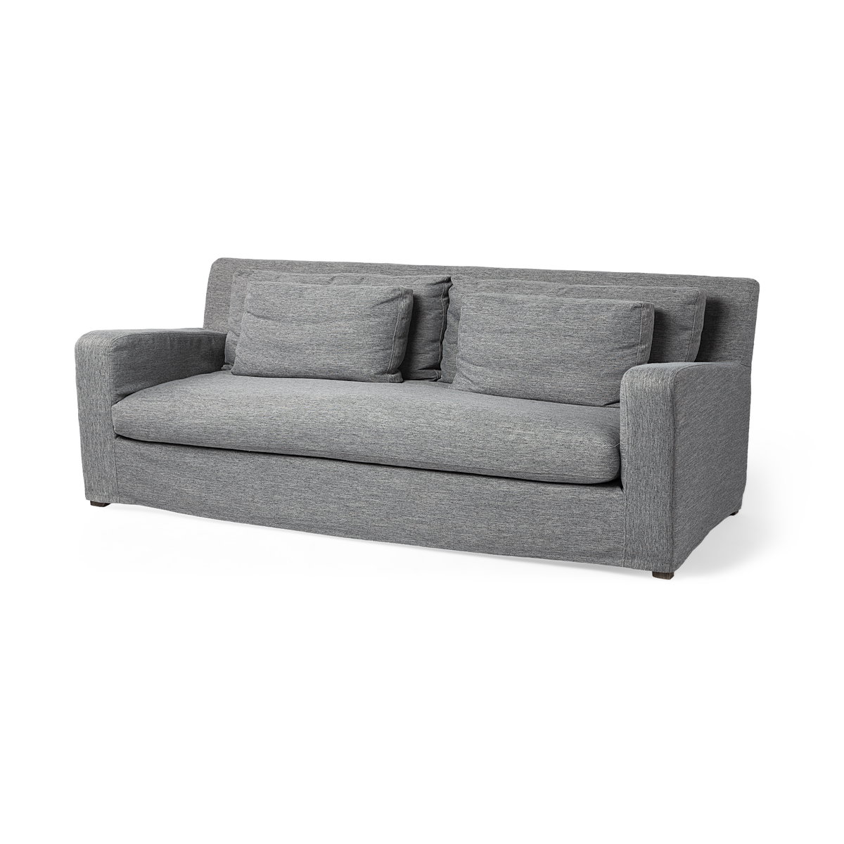 Denly II 92.5W Casterock Gray Slipcover Three Seater Sofa, Sofas & Sectional by Mercana, 93" length x 38" width x 35" height View 1
