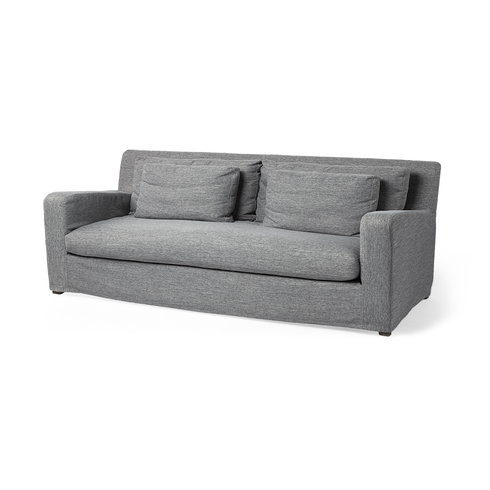 Denly II 92.5W Casterock Gray Slipcover Three Seater Sofa