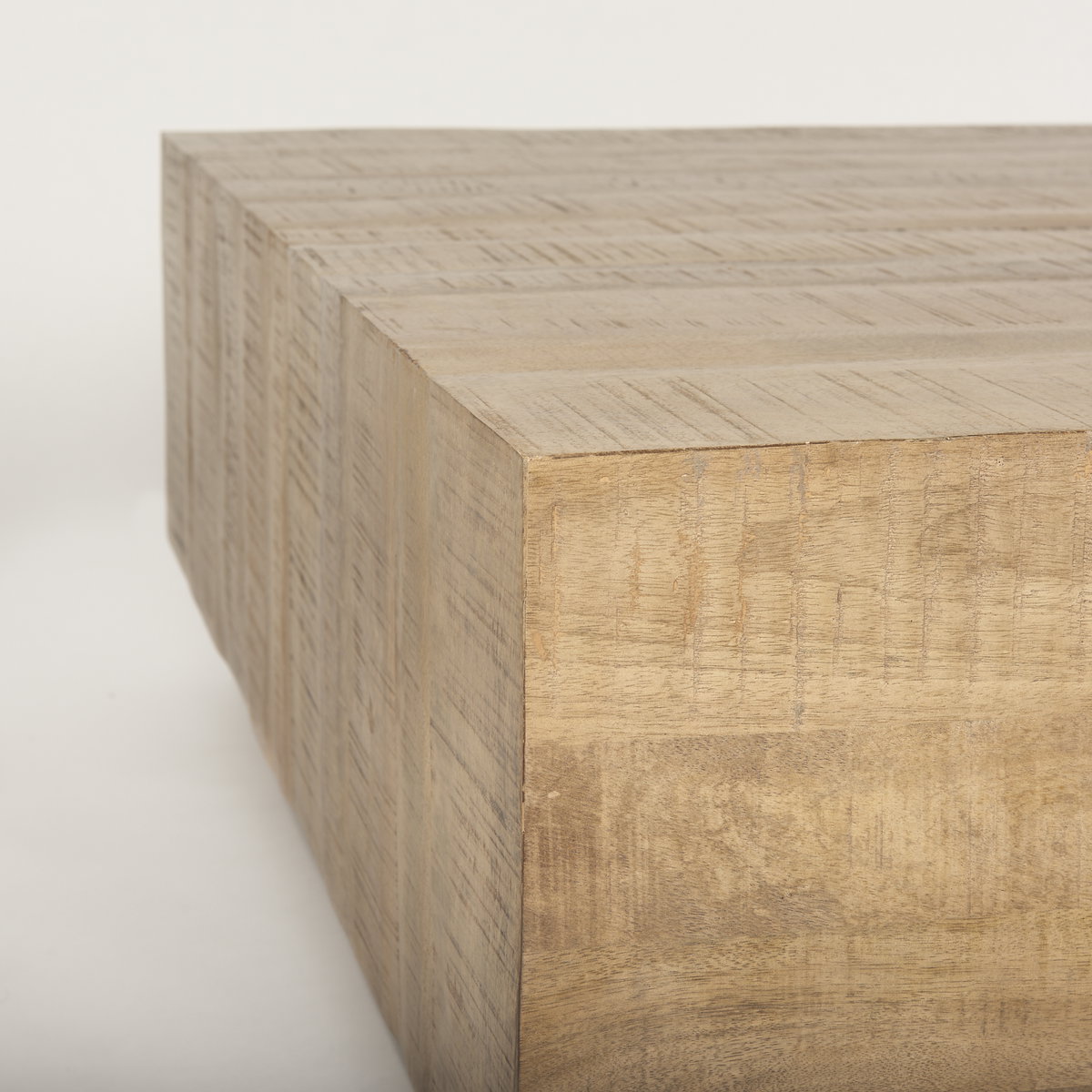 Hayden Light Brown Wood Square Coffee Table, by Mercana, 48" length x 48" width x 16" height View 7