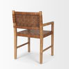 Shane Brown Wood with Woven Brown Leather Dining Armchair thumbnail 6