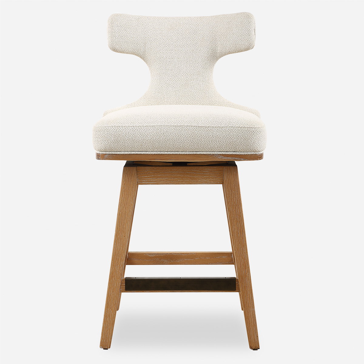 Klismos Off-White Fabric Counter Stool, Counter & Bar Stool by Uttermost, 20" width x 38.25" height x 21.5" depth View 1