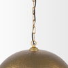 Karina 24' Round Brass-tone Hammered Metal Dome  Pendant Light thumbnail 5