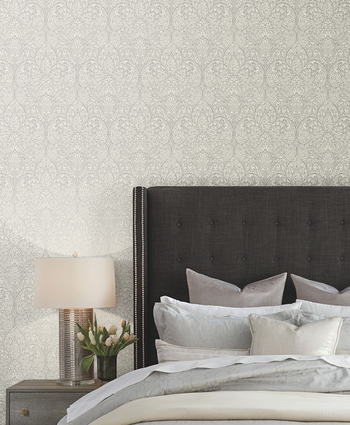 Paradise  Grey Metallic Wallpaper