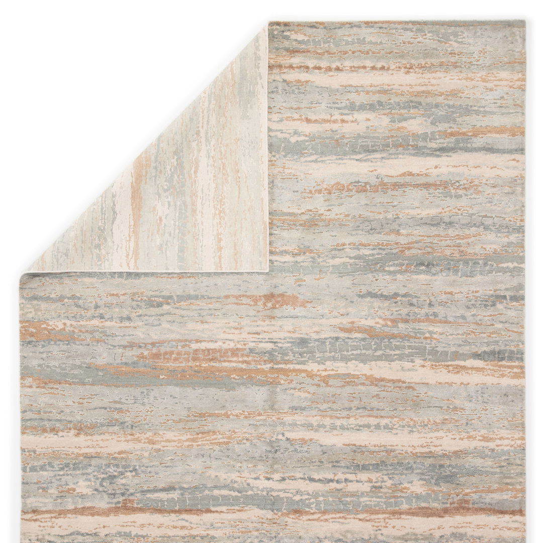 Routh Bandi Hand-Knotted Light Blue/Tan Area Rug large image 