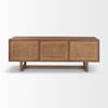 Grier 65' Medium Brown Wood with Cane Media Console, by Mercana, 65" length x 18.75" width x 23" height thumbnail 5