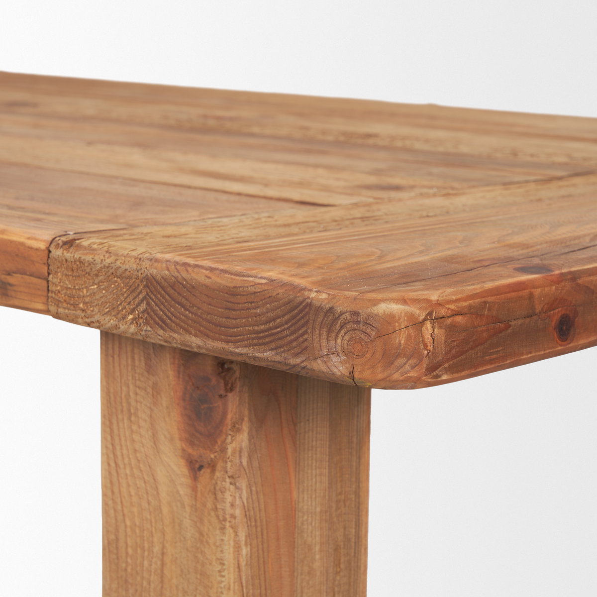 Stetson 94.5'L x 39'W Rectangular Trestle Dining Table | Natural Brown Wood | Seats 8, by Mercana, 94.5" length x 39" width x 30" height View 9