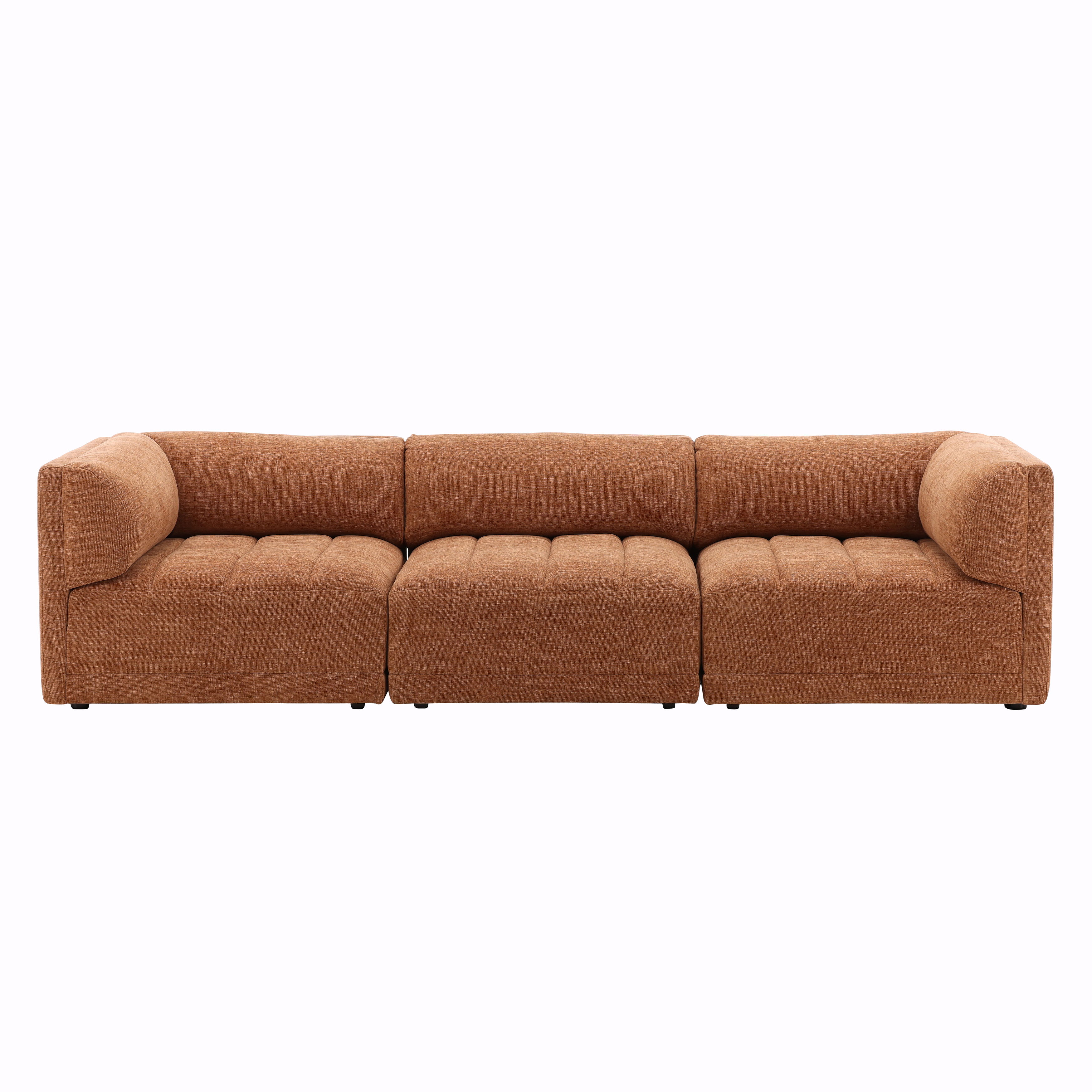 Magda Sofa Terracotta, Sofas & Sectional by Dovetail, 113.5" width x 29.43" height x 40.5" depth View 2