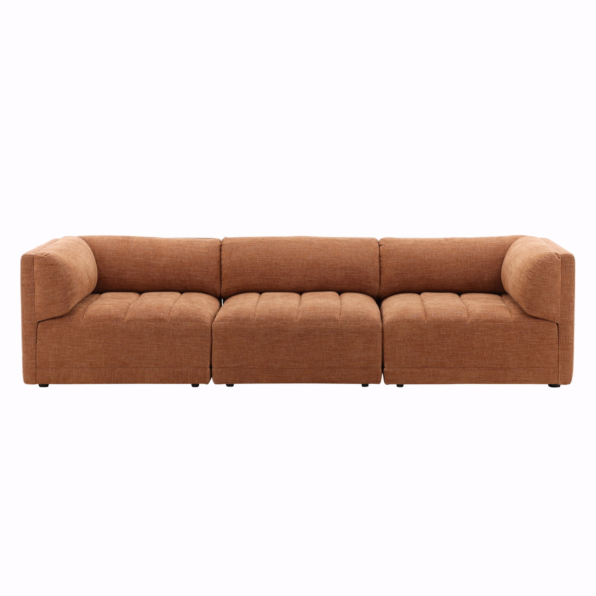 Magda Sofa Terracotta, Sofas & Sectional by Dovetail, 113.5" width x 29.43" height x 40.5" depth View 2
