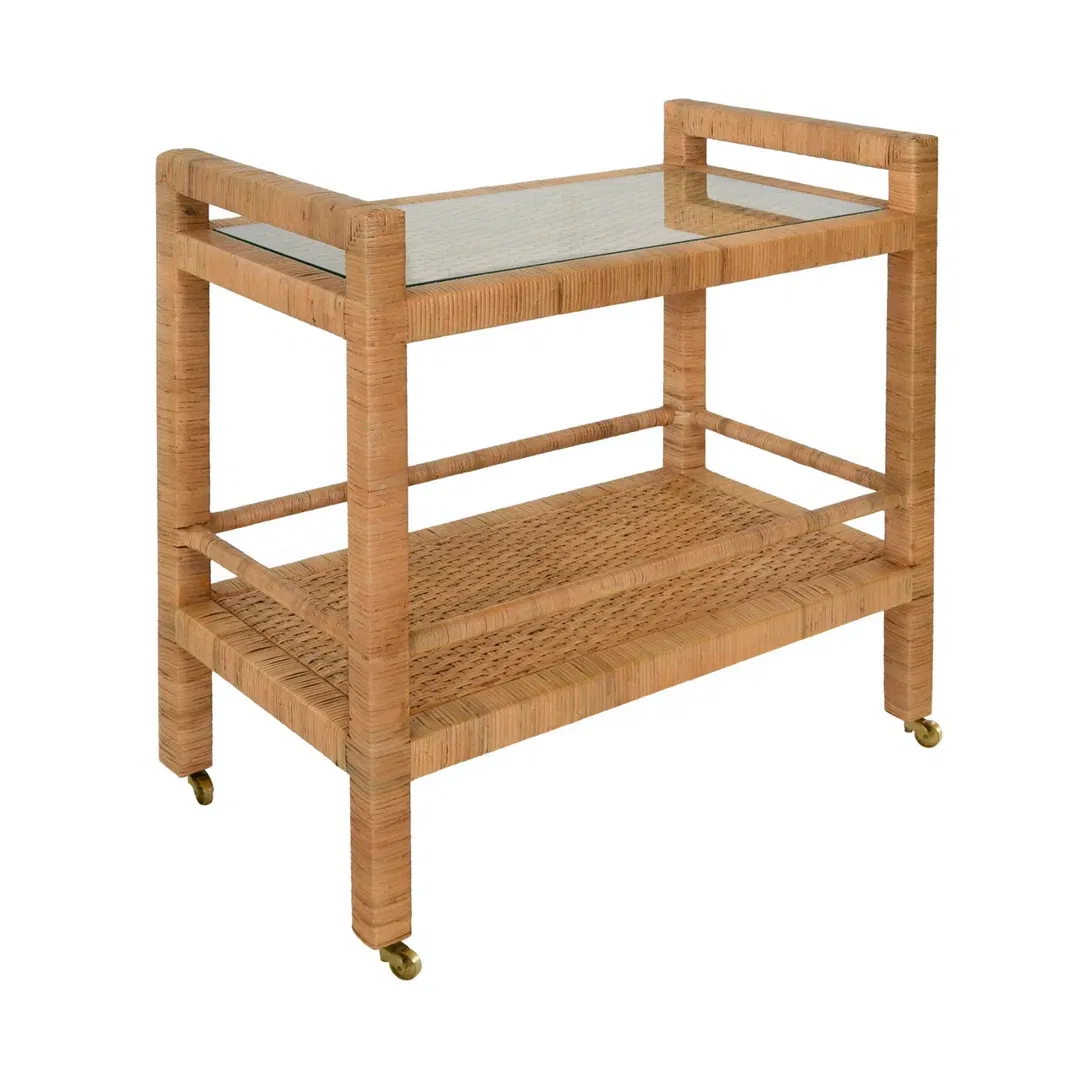 Elsie Rattan Bar Cart large image 