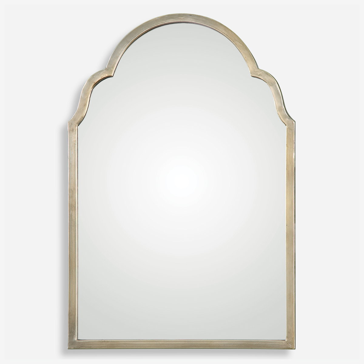Brayden Petite Silver Arch Mirror, by Uttermost, 20.12" width x 30.12" height x 1.12" depth View 1
