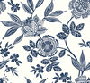 Wood Cut Jacobean Navy Wallpaper thumbnail 0
