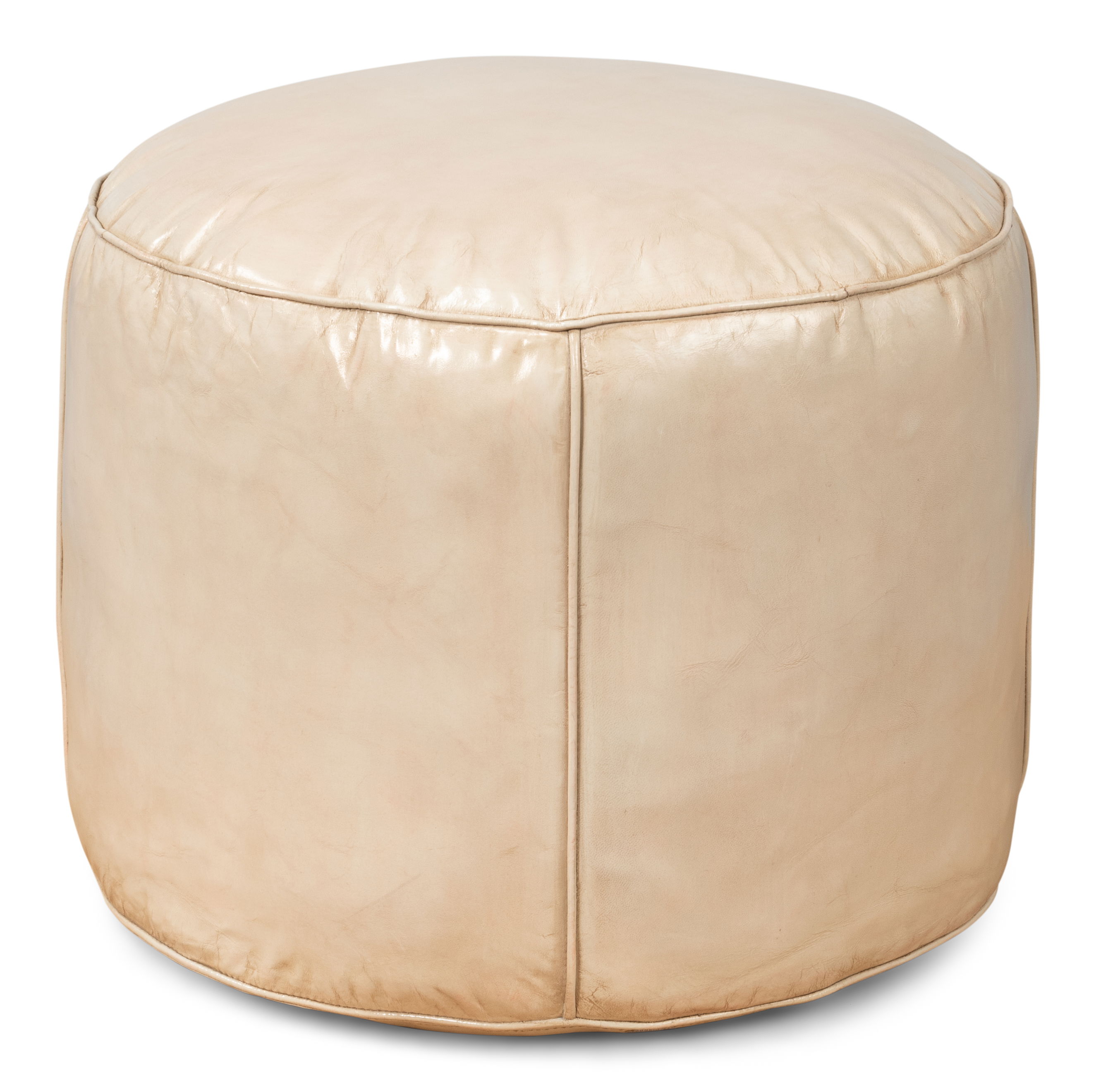 Soccerball Stool, Taupe Leather, Seating by Sarreid, 22" length x 22" width x 18" height View 2